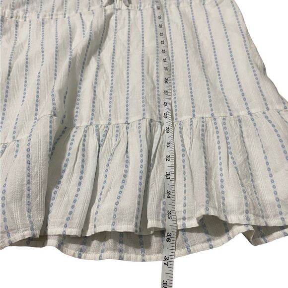 PAIGE Ari White and Light Blue Cotton Dress large - Picture 9 of 11